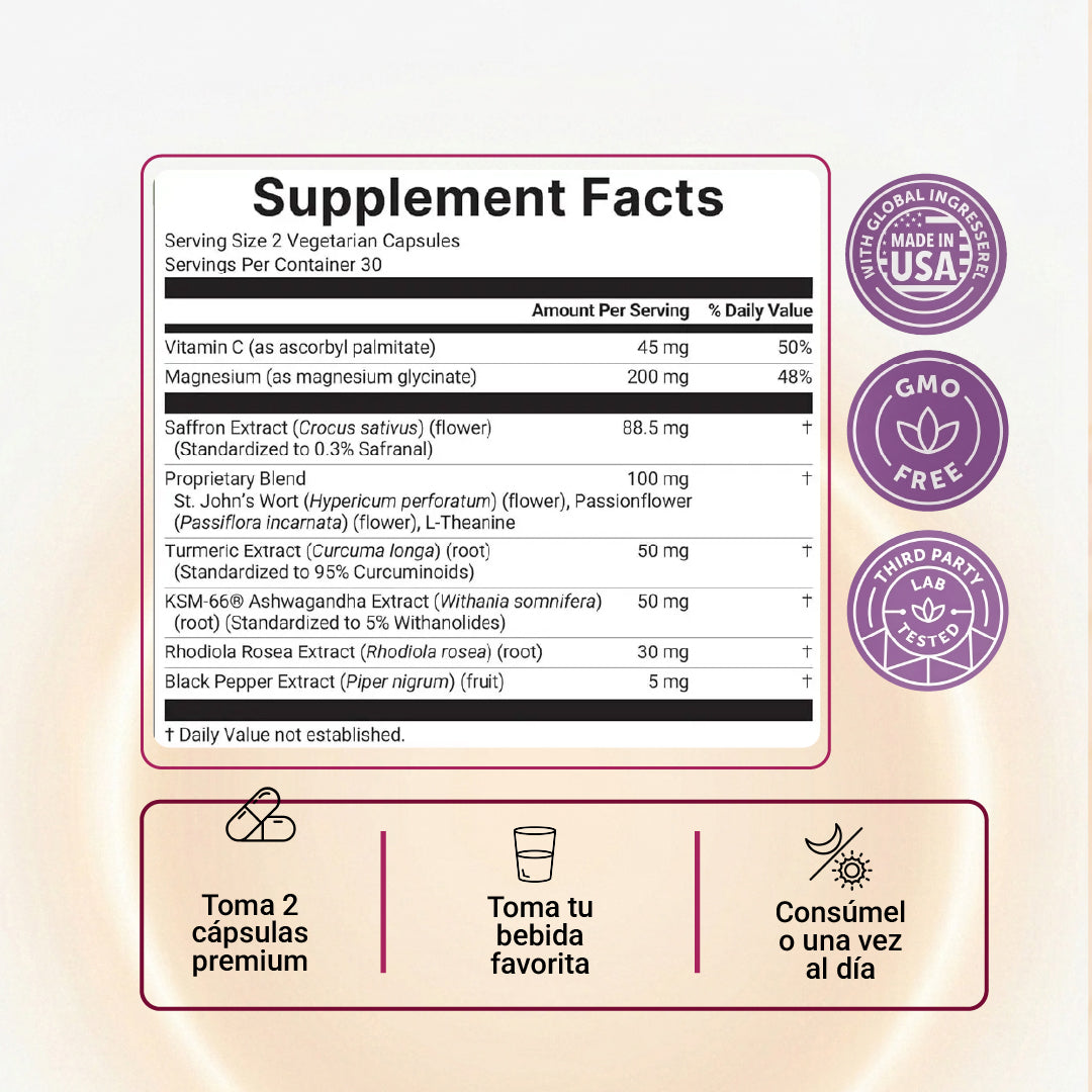 Saffron+ Advanced / Suplemento para mejorar el ánimo . estrés